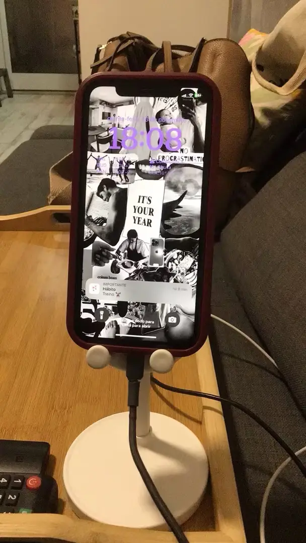 Mobiltelefonhållare Vit Kanin – Justerbar Höjd - Miniatyrbild 3