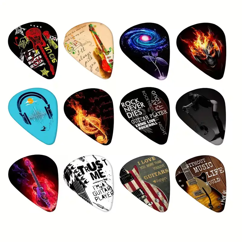 12-pack Färgglada Plektrum – För Gitarr & Bas - Miniatyrbild 2