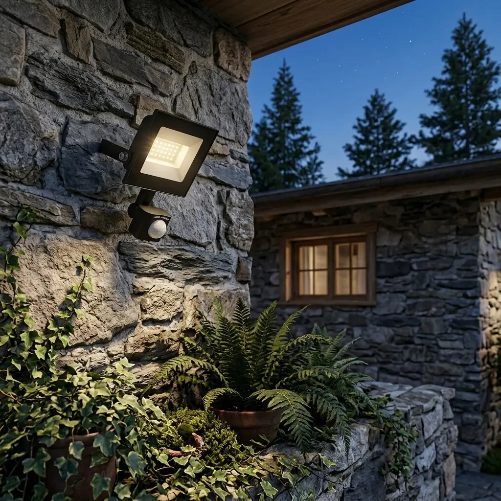 LED-utomhusspotlight 20W med rörelsevakt - 1500 lm - Huvudbild