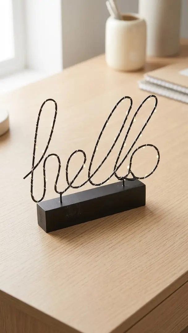 Lampa med texten ”Hello” - Miniatyrbild 2