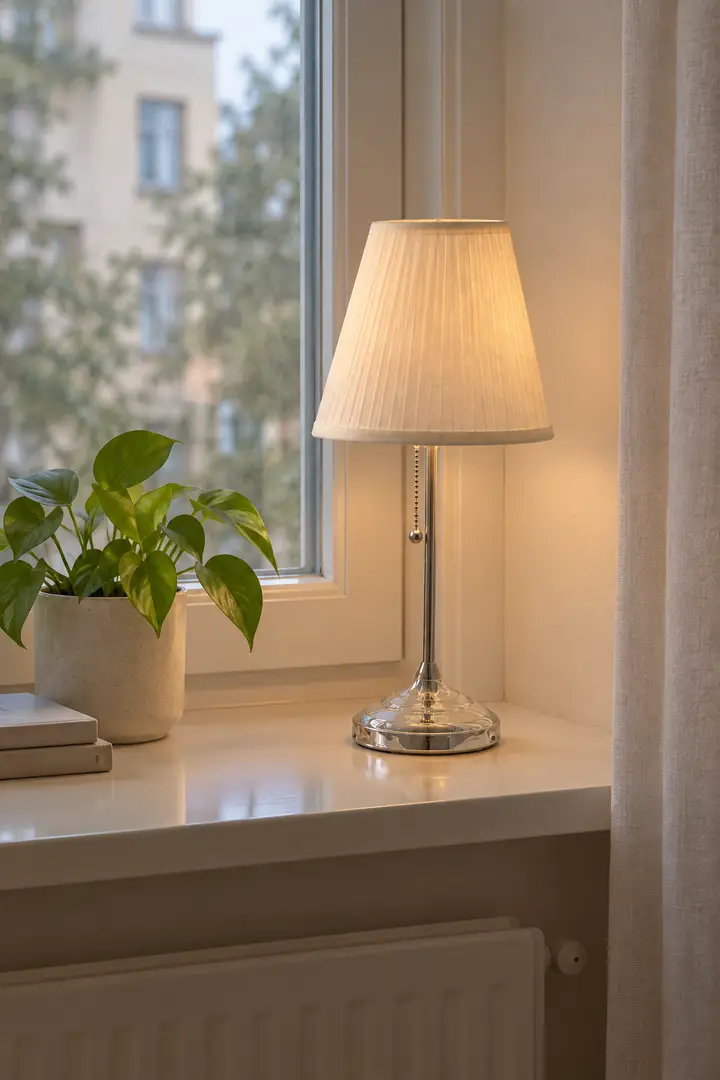 Vacker lampa med vit skärm - Huvudbild