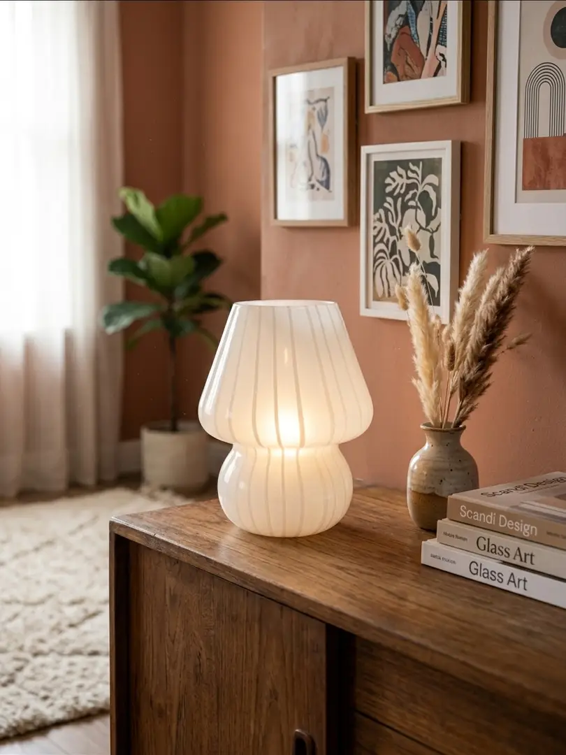 Elegant vit lampa med timer – stilren och praktisk - Miniatyrbild 4