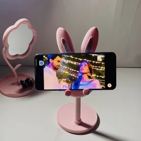 Mobiltelefonhållare Rosa Kanin – Justerbar Höjd
